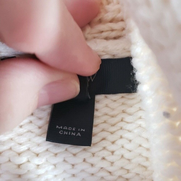 J. Crew Striped Open Front Cardigan Cowl Sweater Knit Pockets Cream Navy Sz XXS - Picture 8 of 8